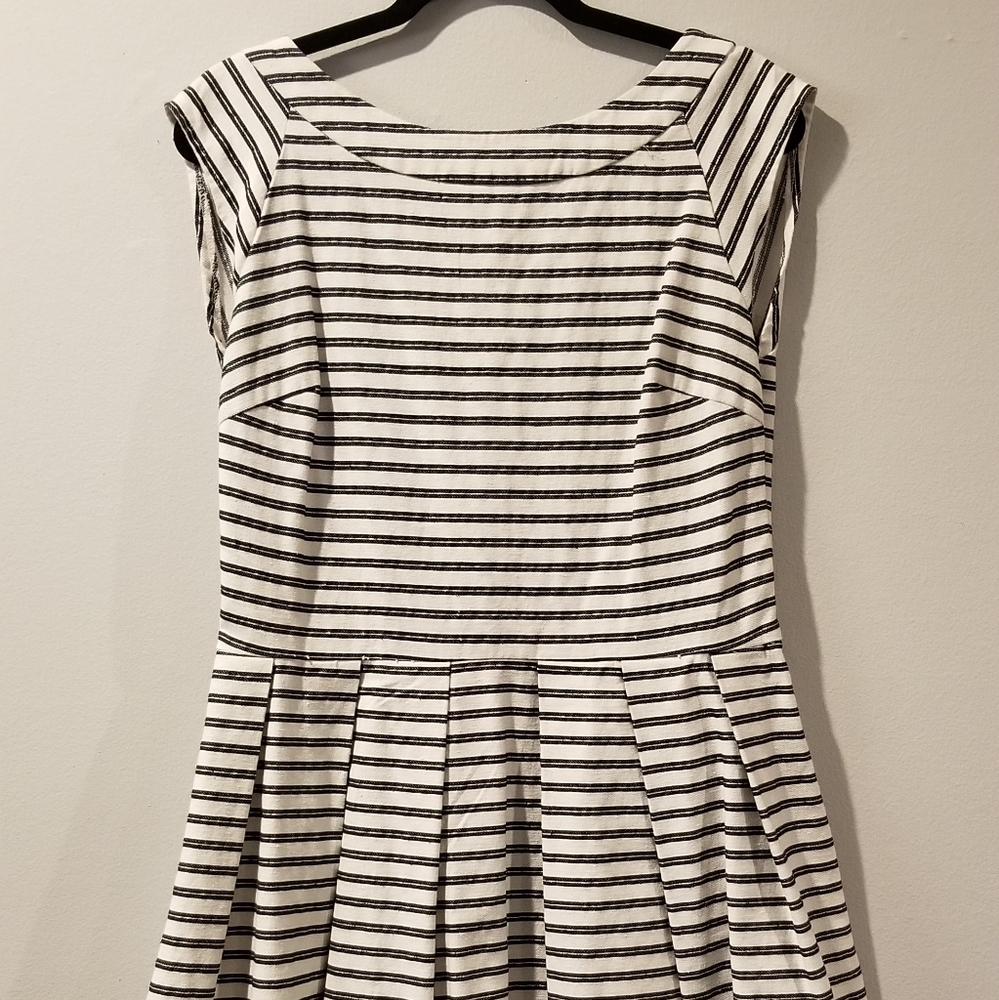Navy & White striped Dress - XLarge
